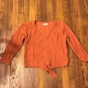 Madewell Textured Tie Front Top